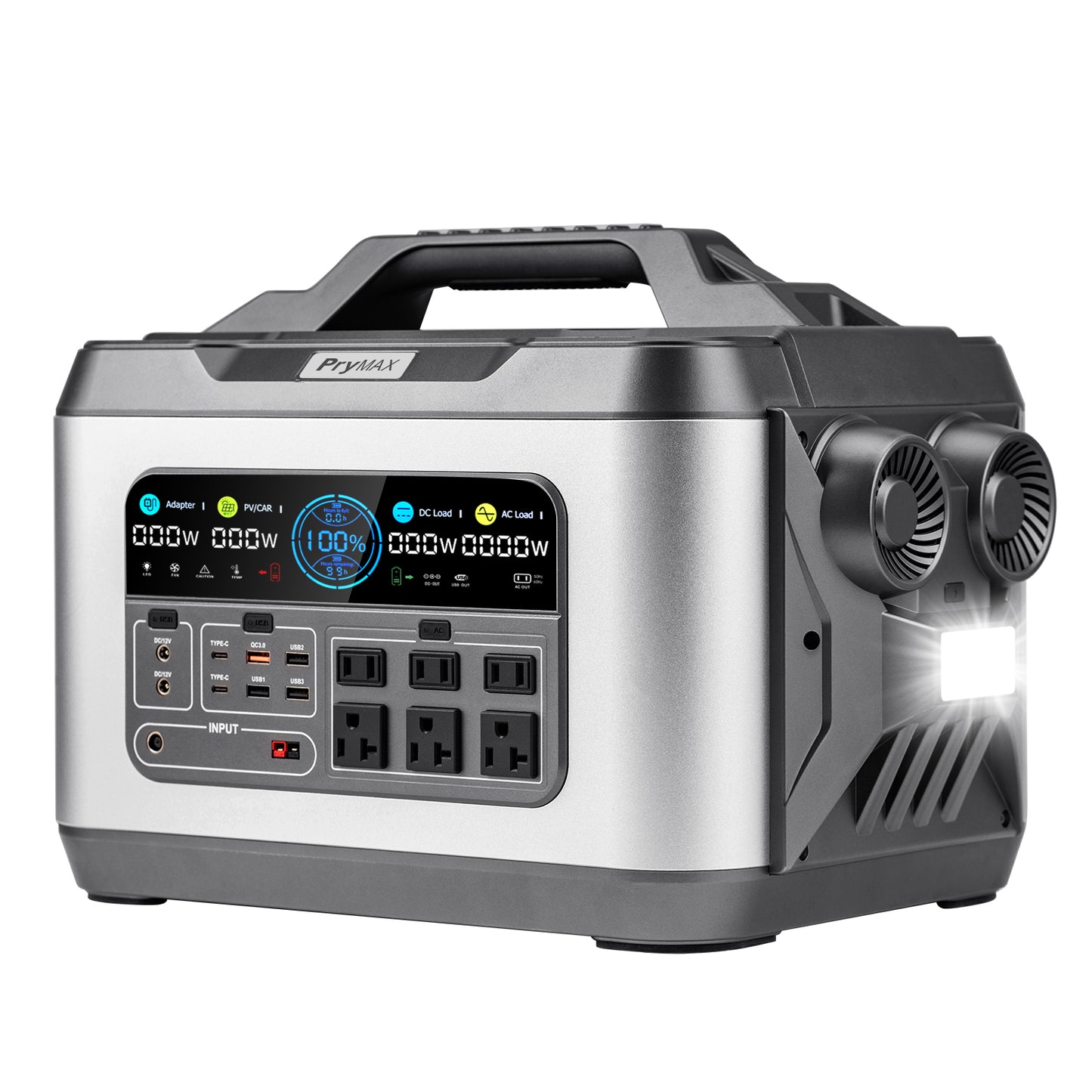 Portable Power Station, 2000W 2220Wh Solar Generator, Solar Input Backup Battery Pack for Van Home Emergency Outdoor Camping Explore