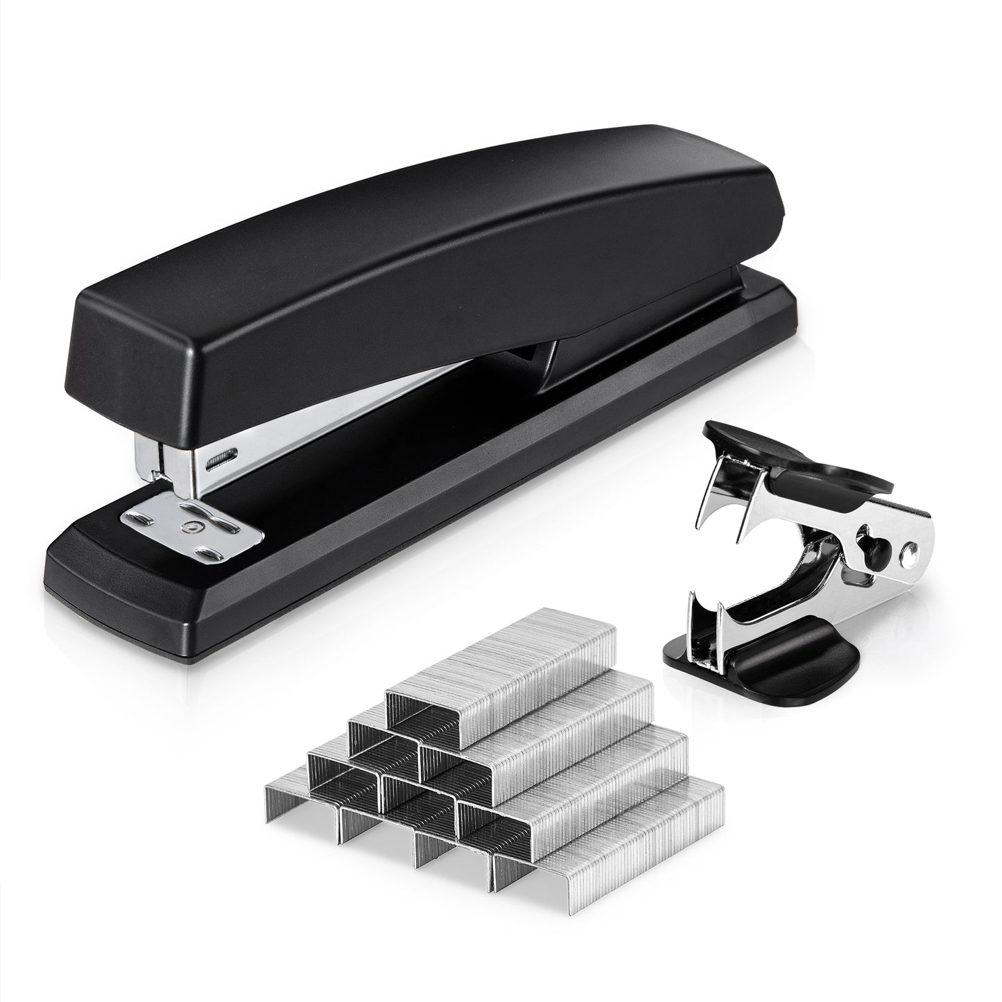 Deli Stapler, Desktop Stapler, Office Stapler, 20 Sheet Capacity, Includes 1000 Staples and Staple Remover, Black