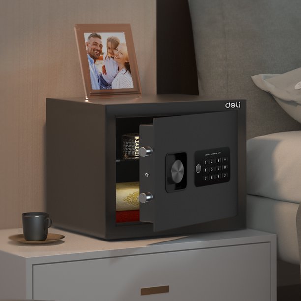 Deli 0.57 Cubit feet Digital Safes Safe Box, Keypad and Key Lock Security Box