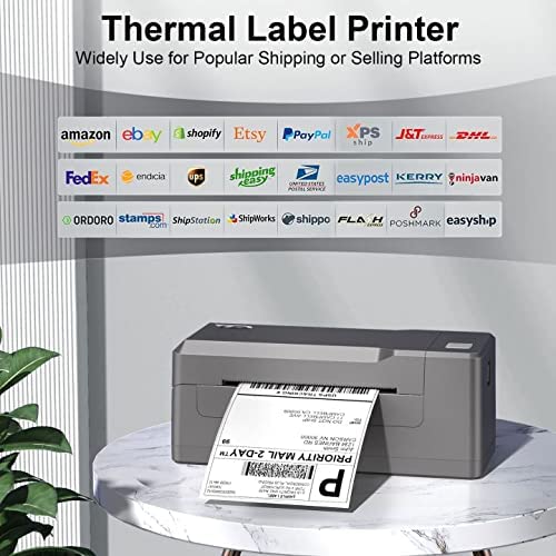 【USB】YAXIICASS Shipping Label Printer, 150mm/s High-Speed Thermal Printer, Commercial Direct Thermal Label Maker,Compatible with Amazon, Ebay, Shopify,USPS, Etsy