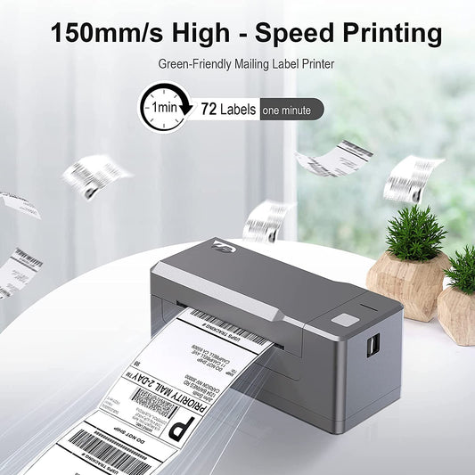 【USB】YAXIICASS Shipping Label Printer, 150mm/s High-Speed Thermal Printer, Commercial Direct Thermal Label Maker,Compatible with Amazon, Ebay, Shopify,USPS, Etsy
