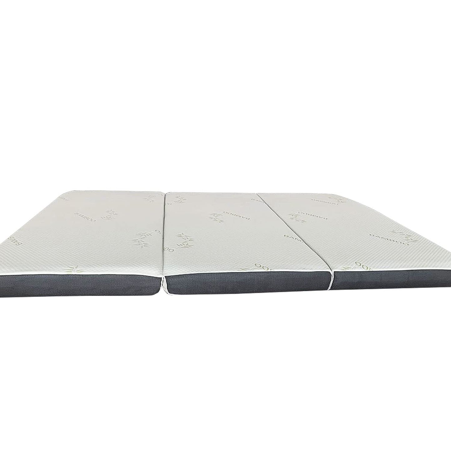 Folding Mattress, Portable Tri-Fold Gel Memory Foam Mattress, 4 Inch Mattress with Washable Bamboo Cover, Non-Slip Bottom & Breathable Mesh Sides for Traveling, Camping, Guest Bed