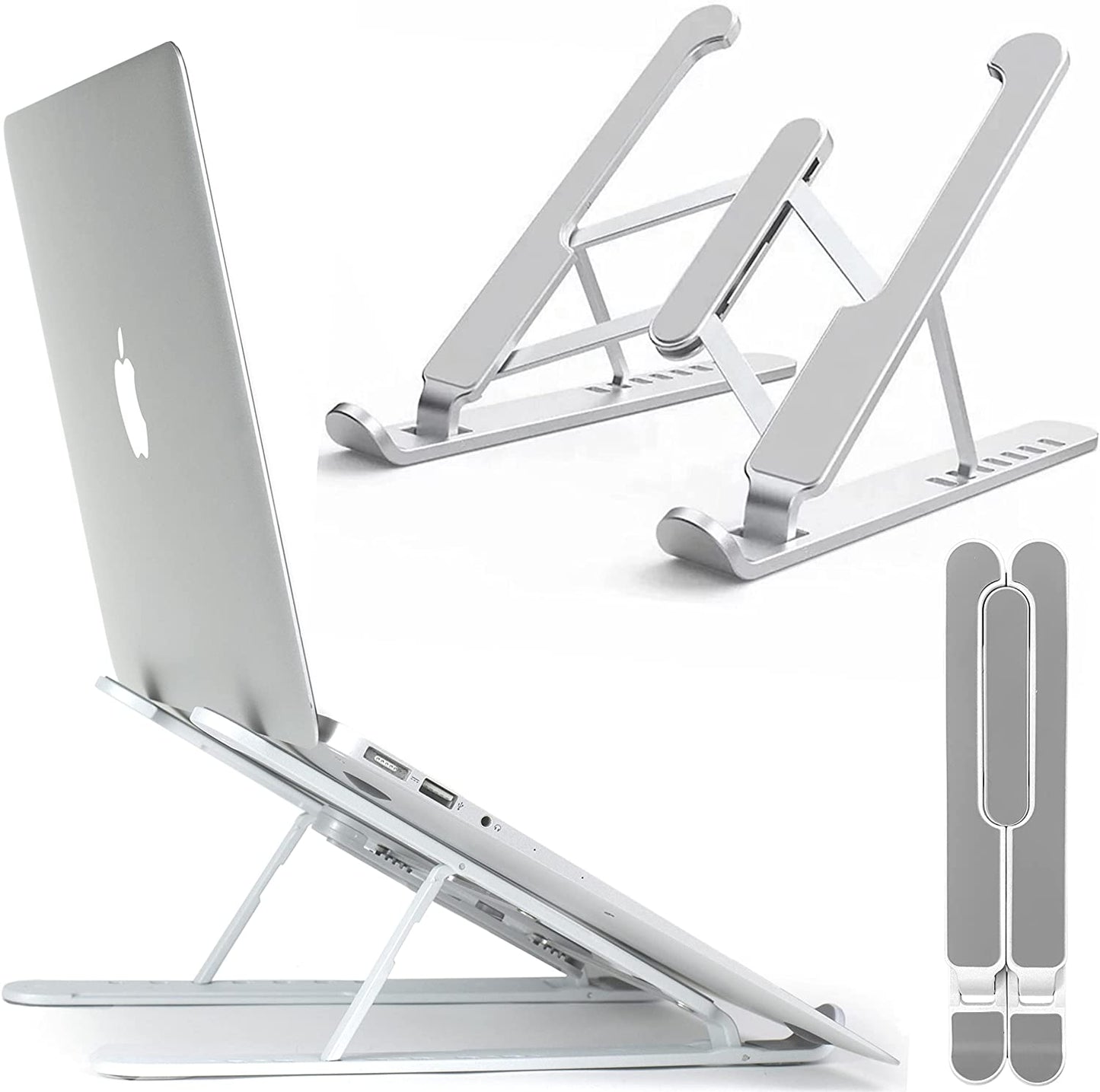 Deli Laptop Notebook Stand Holder Adjustable Laptop Stand Portable Laptop Riser Compatible with MacBook Air Pro HP Dell XPS Lenovo All Laptops 10-15.6"(Black)