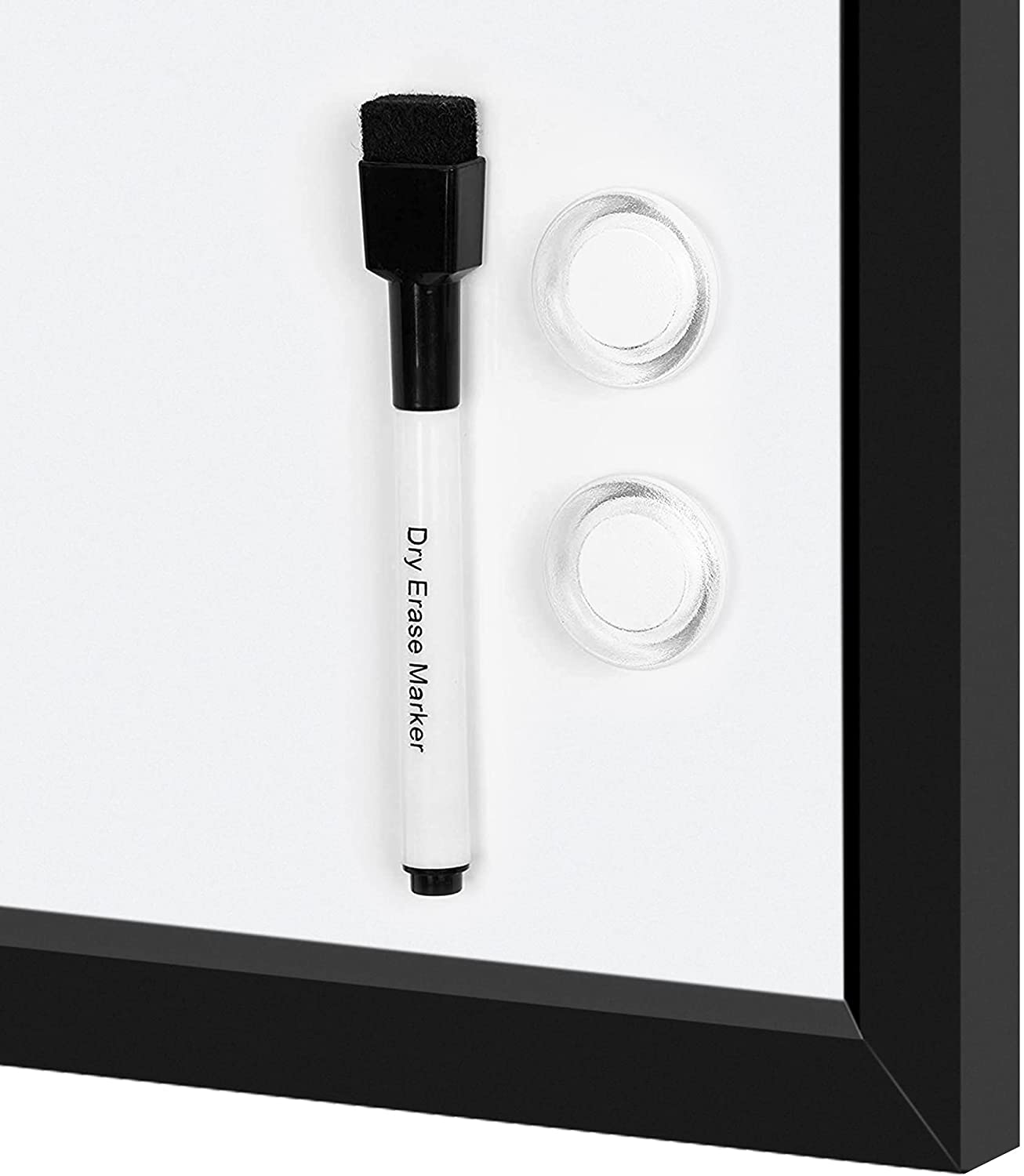 Deli Magnetic Dry Erase White Board, 35 x 23-Inch Whiteboard - Black Wooden Frame