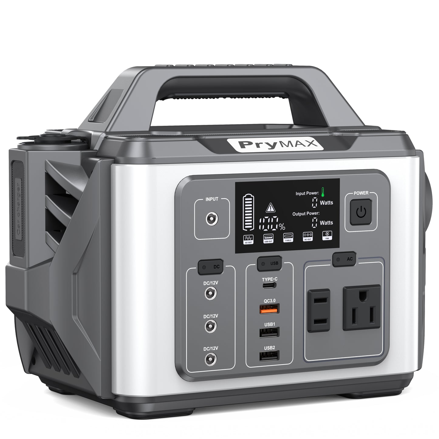[M331] PryMAX  Portable Power Station 296Wh Solar Generator Backup Lithium Battery  with LED light, 110V/300W Pure Sine Wave AC Outlet, QC 3.0, for Outdoors Camping Travel Hurricane Blizzard Emergency
