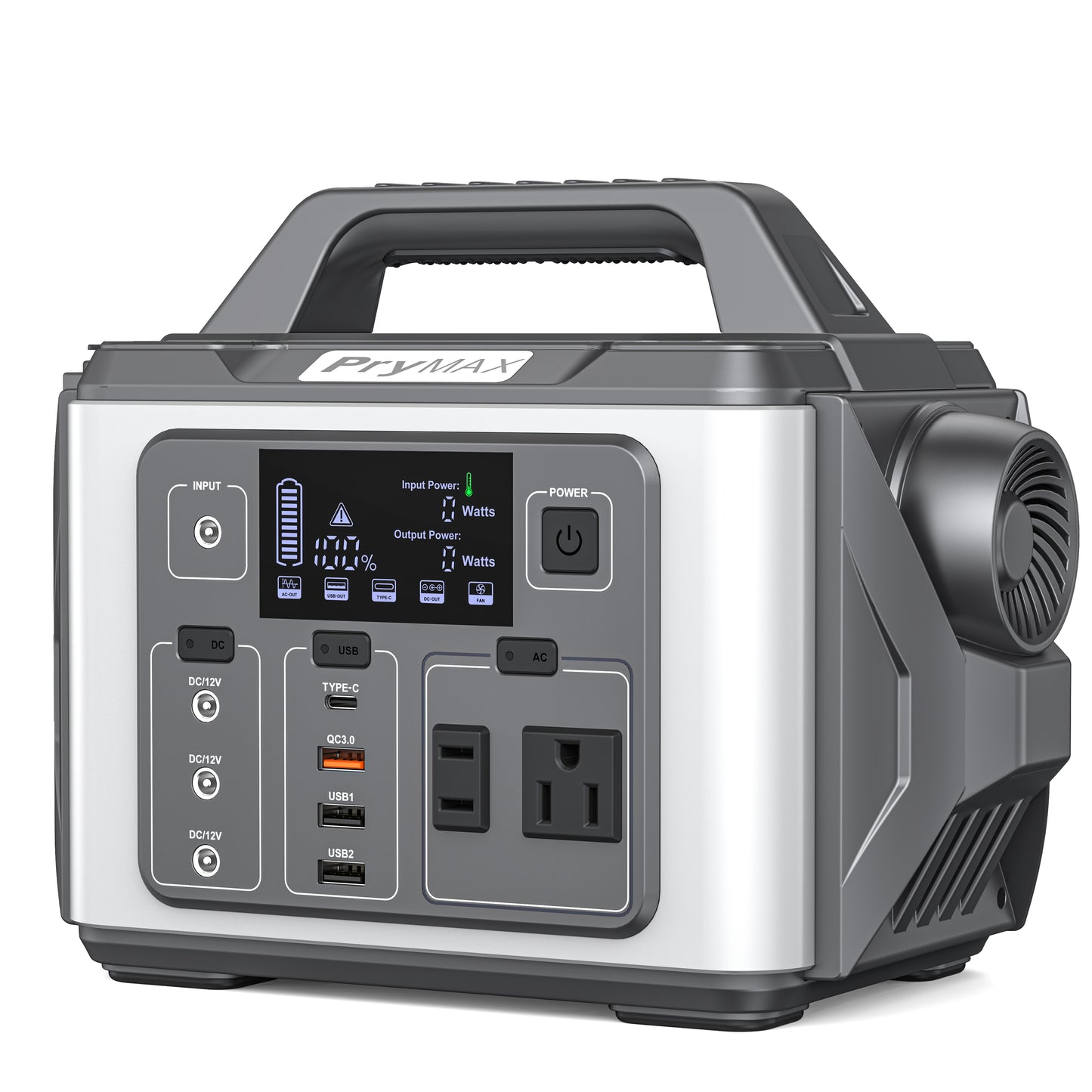 [M331] PryMAX  Portable Power Station 296Wh Solar Generator Backup Lithium Battery  with LED light, 110V/300W Pure Sine Wave AC Outlet, QC 3.0, for Outdoors Camping Travel Hurricane Blizzard Emergency