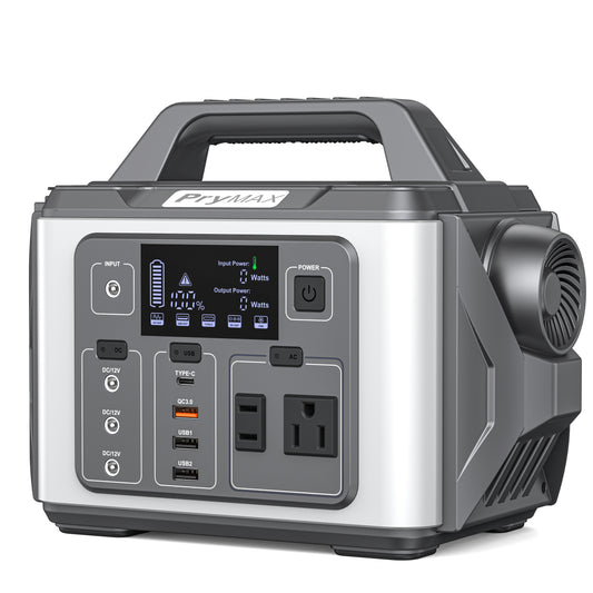 [M331] PryMAX  Portable Power Station 296Wh Solar Generator Backup Lithium Battery  with LED light, 110V/300W Pure Sine Wave AC Outlet, QC 3.0, for Outdoors Camping Travel Hurricane Blizzard Emergency