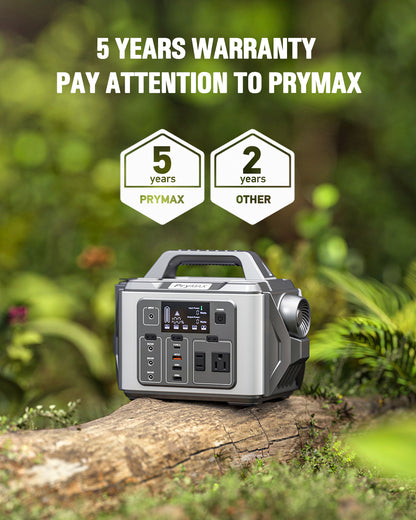 [M331] PryMAX  Portable Power Station 296Wh Solar Generator Backup Lithium Battery  with LED light, 110V/300W Pure Sine Wave AC Outlet, QC 3.0, for Outdoors Camping Travel Hurricane Blizzard Emergency