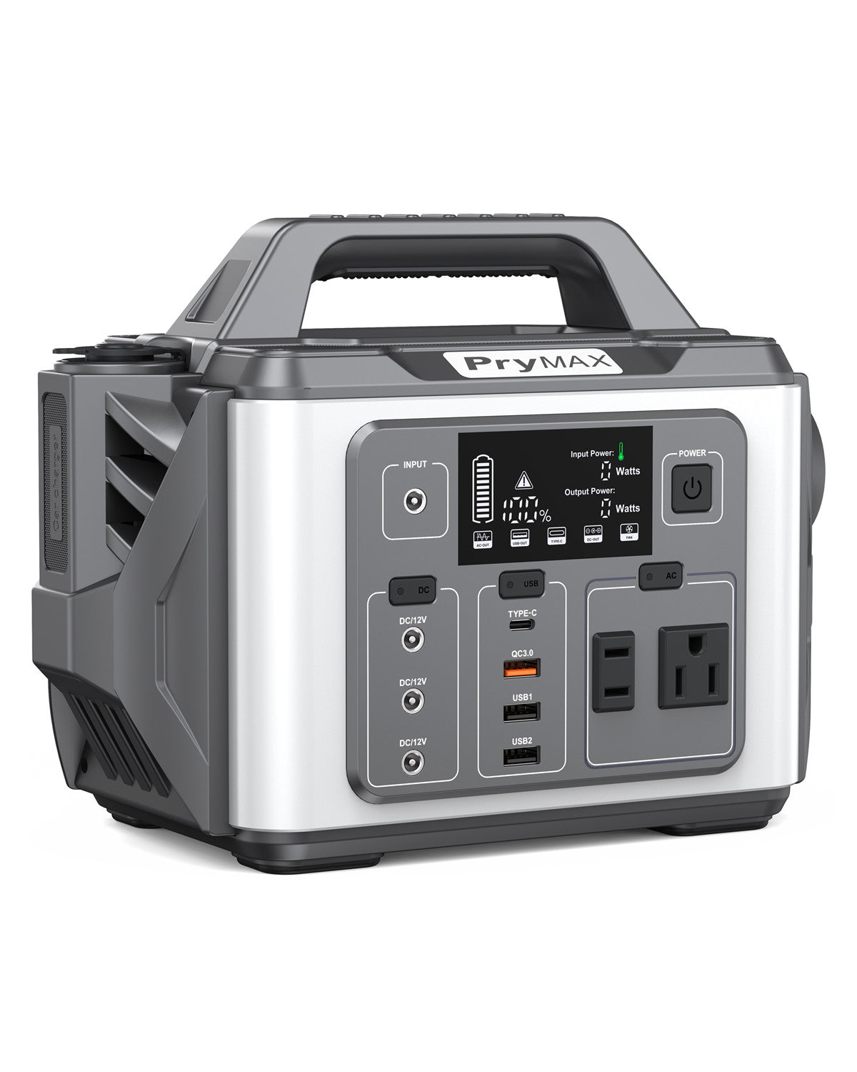 [M331] PryMAX  Portable Power Station 296Wh Solar Generator Backup Lithium Battery  with LED light, 110V/300W Pure Sine Wave AC Outlet, QC 3.0, for Outdoors Camping Travel Hurricane Blizzard Emergency