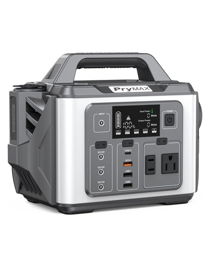 [M331] PryMAX  Portable Power Station 296Wh Solar Generator Backup Lithium Battery  with LED light, 110V/300W Pure Sine Wave AC Outlet, QC 3.0, for Outdoors Camping Travel Hurricane Blizzard Emergency