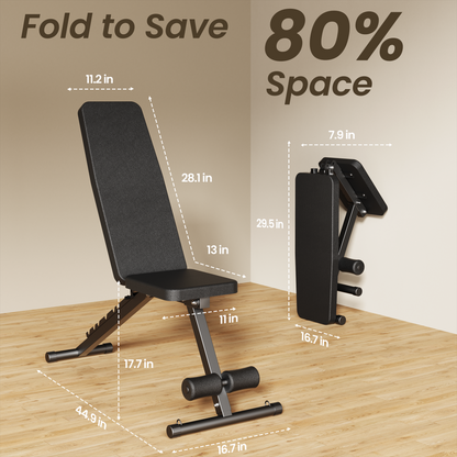 Adjustable Workout Bench for Home Gym, Foldable Weight Bench for Dumbbell Exercise Full Body Workout, Incline Decline Gym Bench for Fitness Strength Traning