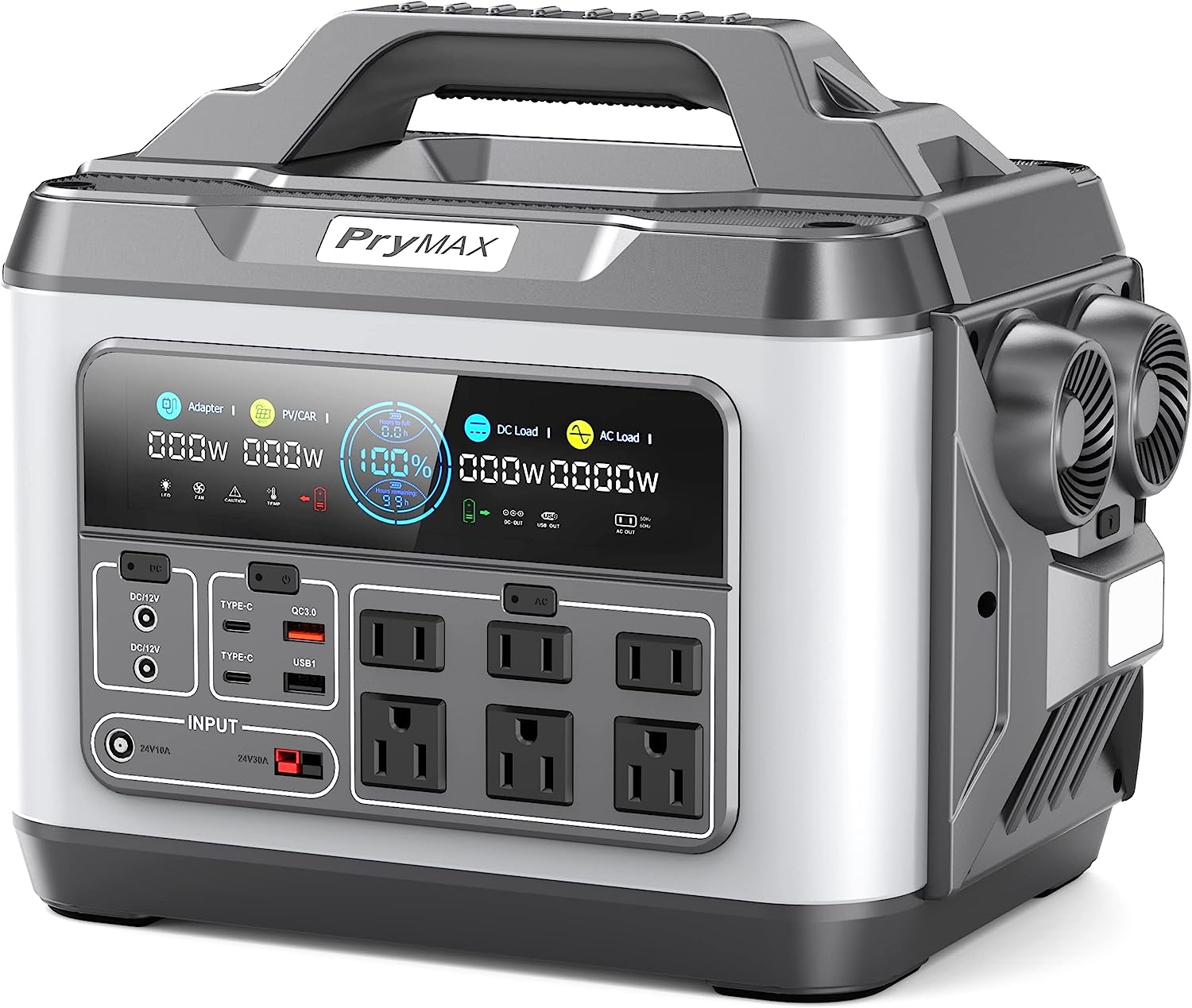 PryMax Steelite 1200W Portable Power Station with 6x110V Pure Sine Wav