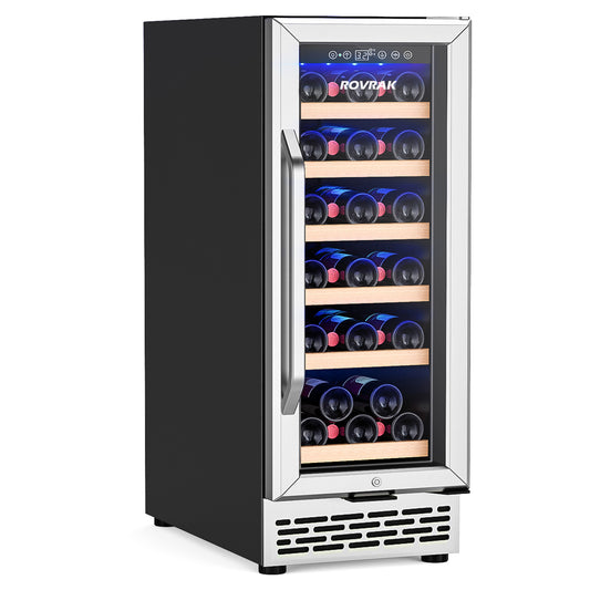 32 Bottles, 15 inch Built-in or Freestanding Wine Cooler Refrigerator