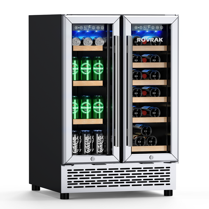 Dual Zone 2-in-1, 24 inch Beverage and Wine Refrigerator