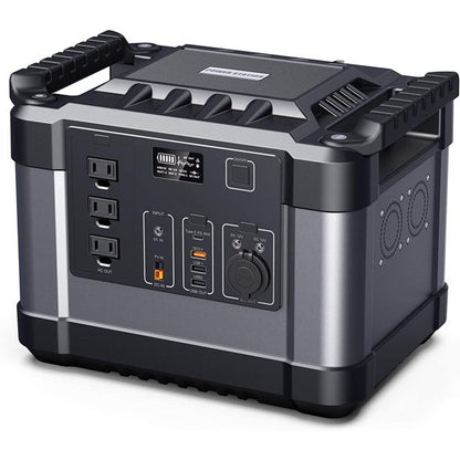 Alfuheim Portable Power Station Mobile Lithium Battery Pack 1000, 1100Wh with 3x110V AC Outlets Multi-use Storage for Outdoor RV/Van Camping, Generator, Emergency (Black＋Silver)