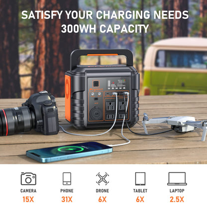 [M330]PryMAX Portable Power Station 296Wh/330W Outdoor Solar Generator Mobile Backup 80000 mAh Lithium Battery Supply, 110V Pure Sine Wave AC Outlet 300 for Home Blackout, Outdoor Adventure, Camping Travel, A10 CPAP