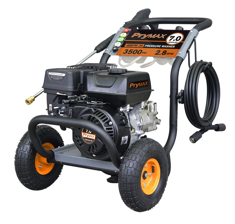 PryMAX Gas Pressure Washer with 3500 PSI Max and 2.8 GPM, Gas Power Washer Include 5 Adjustable Nozzles, High Pressure Hose&Soap Tank, 49-State Power Equipment