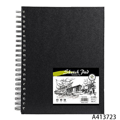 conda 8.5"x11" Hardbound Sketch Book, Double-Sided Hardcover Sketchbook, Spiral Sketch Pad, Durable Acid Free Drawing Art Paper for Kids & Adults