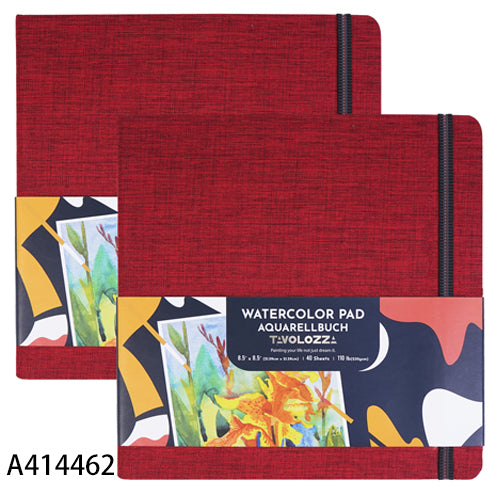 TAVOLOZZA 8.5" x 8.5" Watercolor Sketchbook, Pack of 2 (80 Sheets), 110 lb (230 GSM), Glue Bound, Acid-Free Paper, Art Sketchbook Pad for Watercolor Techniques and Mixed Media