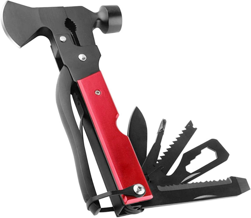 Steelite Camping Accessories Gear Tools Multitool Hatchet Survival Gear Axe Unique Gifts for Men Dad Husband 14 in 1 Multi Tool Axe Saw Knife Hammer Pliers Screwdrivers Bottle Opener Durable Sheath