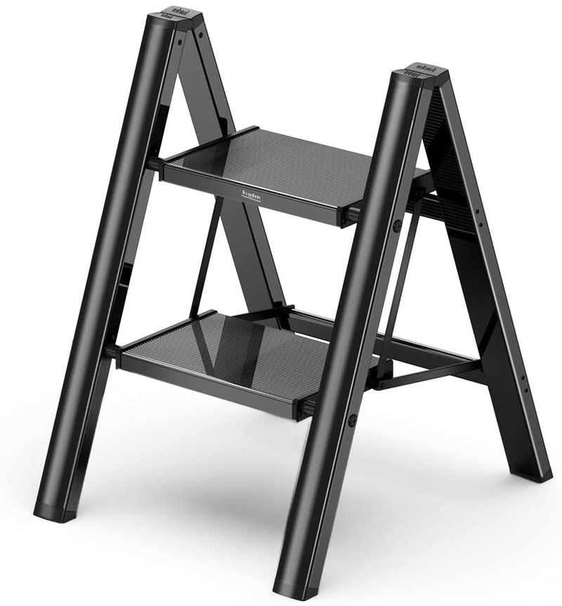 Deli 2 Step Ladder Folding Step Stool with Anti-Slip Sturdy and Wide Pedal