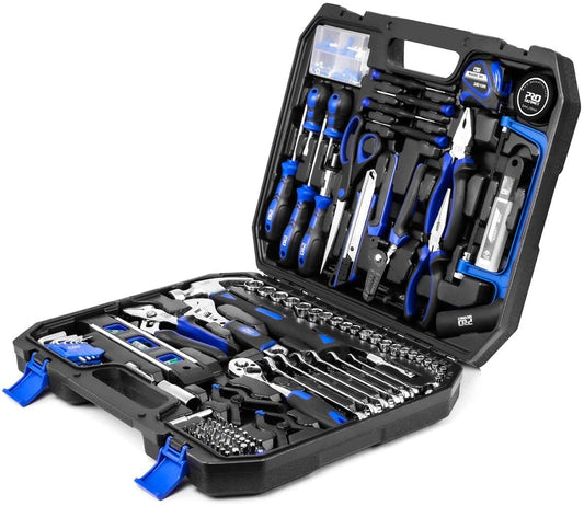Deli 210-Piece Household Tool Kit, Deli General Home/Auto Repair Tool Set with Hammer, Pliers, Screwdriver Set, Wrench Socket Kit and Toolbox Storage Case