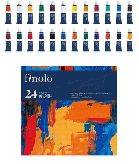 Finolo Art Supplies Acrylic Paint Set, Set of 24