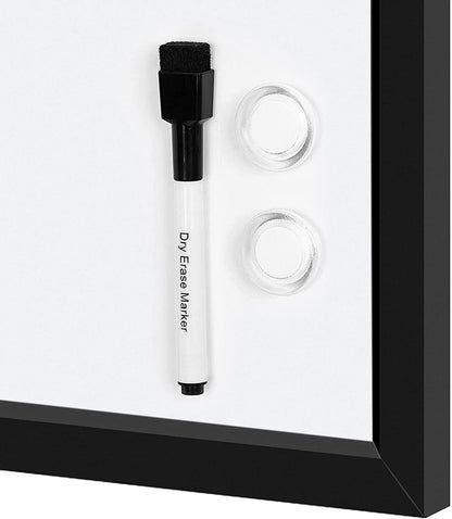 Deli Magnetic Dry Erase White Board, 35 x 23-Inch Whiteboard - Black Wooden Frame