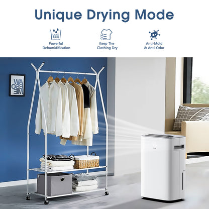ROARAK 50 Pints 3500 Sq. Ft. Dehumidifier 3 Modes Adjustable Household Dehumidifier, with Auto or Manual Drainage and 0.66 Gallon Water Tank Capacity for Living Room Wardrobe Garage
